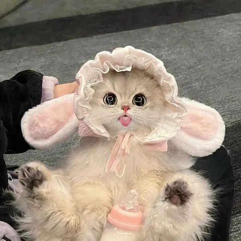 Cute Pet Bunny Ears Hat Warm Knitted Pink White Lace Costume Accessories For Cats Small Dogs Photography Gift