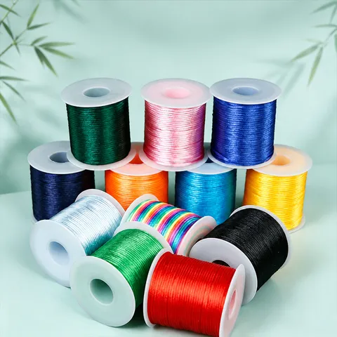 Polyester Chinese Knot Braided Cord For DIY Jewelry Making Bracelet Keychain National Style Hand Woven Material Colorful Craft Thread