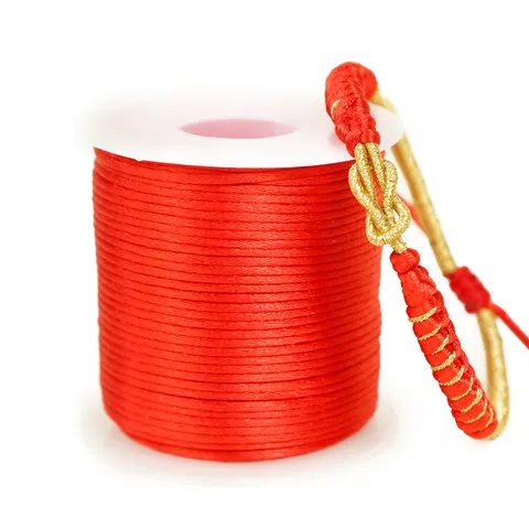Polyester Chinese Knot Braided Cord For DIY Jewelry Making Bracelet Keychain National Style Hand Woven Material Colorful Craft Thread