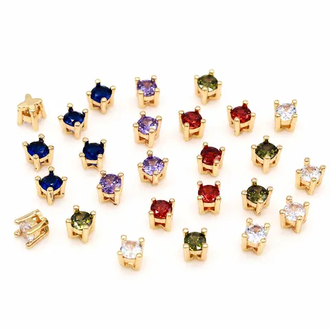 14K Gold Gefüllte Kupfer Zirkonia Krappenfassung Lose Perlen Für DIY Armband Halskette Herstellung Farbechte Schmuck Abstandshalter