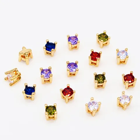 14K Gold Gefüllte Kupfer Zirkonia Krappenfassung Lose Perlen Für DIY Armband Halskette Herstellung Farbechte Schmuck Abstandshalter