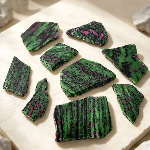Cristallo Naturale Pietra Grezza Rubino Zoisite Campione Minerale Ornamento Di Fetta Lucidata Irregolare Per Decorazione Della Casa Dell'Acquario