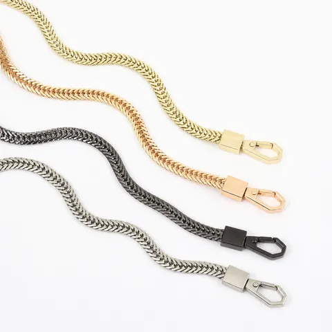 Metal Snake Bone Chain Bag Strap Replacement Shoulder Crossbody Belt For Women Handbag Accessories Gold Silver Gunmetal