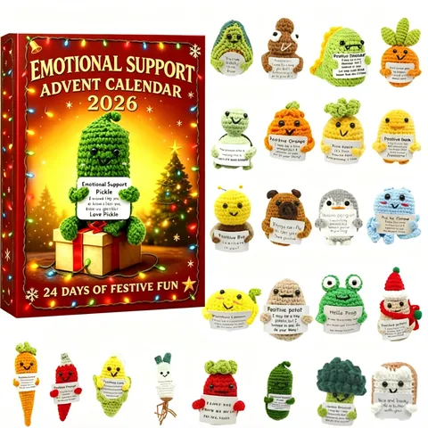 Emotional Support 2026 Advent Calendar Acrylic Keychain Set Christmas Countdown Calendar Gift For Holiday Party Home Decoration