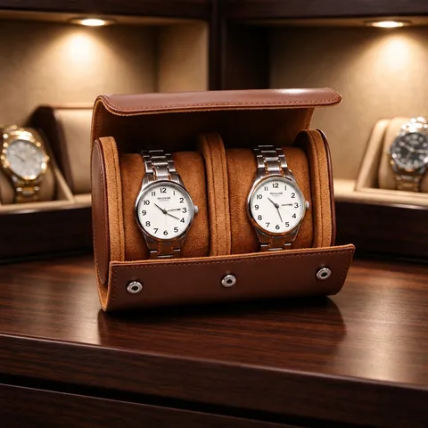 Étui de Voyage pour Montre en Cuir PU de Luxe Boîte de Rangement de Montre Portable Multicolore Avec Doublure en Velours