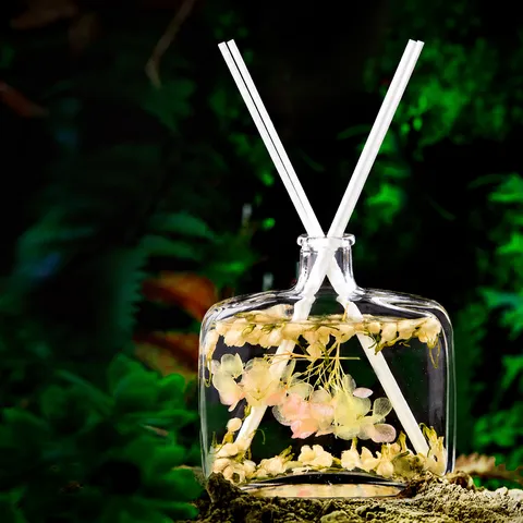Natural Preserved Flower Reed Diffuser Glass Bottle Essential Oil Air Freshener Home Fragrance For Room Office Hotel Decor
