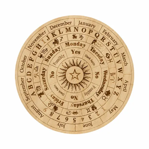 Stern Holz Lasergraviertes Pendelbrett Hexerei Wahrsagewerkzeug Für Altar Dekor Astrologie Sternzeichen Kristallgitter Basis