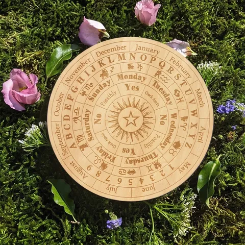 Stern Holz Lasergraviertes Pendelbrett Hexerei Wahrsagewerkzeug Für Altar Dekor Astrologie Sternzeichen Kristallgitter Basis