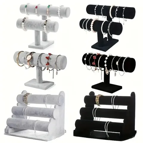 Velvet Jewelry Display Stand Multi Layer Bracelet Holder Watch Organizer Headband Storage Rack For Showcase Home Decor