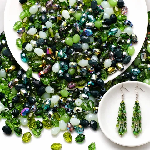 Faceted Waterdrop Crystal Glass Beads For DIY Jewelry Making Mixed Colors Accessories Teardrop Loose Beads