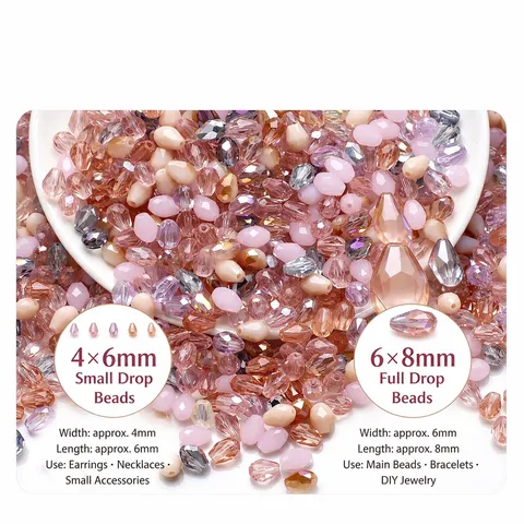 Faceted Waterdrop Crystal Glass Beads For DIY Jewelry Making Mixed Colors Accessories Teardrop Loose Beads