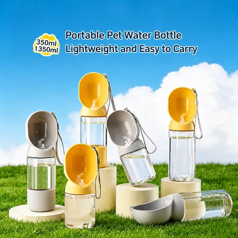 Bottiglia d'Acqua Portatile per Cani Outdoor Viaggio Ciotola per Animali Con Cordino Dispenser Anti Perdite per Cuccioli e Gatti