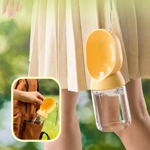 Bottiglia d'Acqua Portatile per Cani Outdoor Viaggio Ciotola per Animali Con Cordino Dispenser Anti Perdite per Cuccioli e Gatti