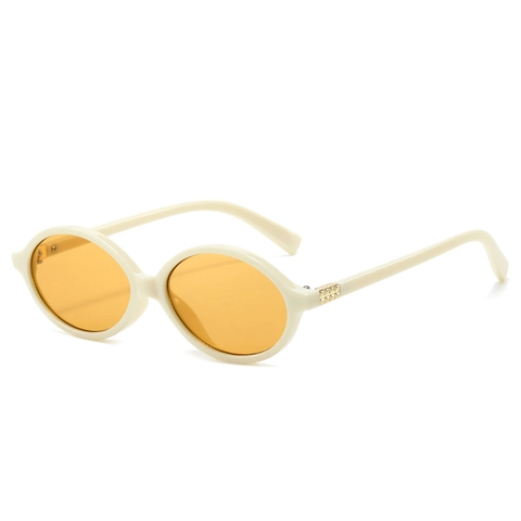 Retro Oval Sunglasses For Women PC Frame UV400 Protection Small Frame Vintage Eyewear With Metal Rivet Detail