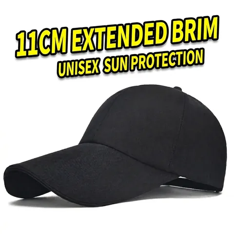 Gorra De Béisbol Con Visera Extendida Protección Solar Ajustable Color Sólido Deporte Al Aire Libre Unisex Algodón