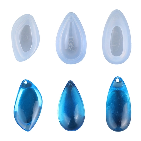 Silikonform Für DIY Harz Schmuckherstellung Wassertropfen Diamant Anhänger Halskette Gusswerkzeuge Hoher Spiegeleffekt