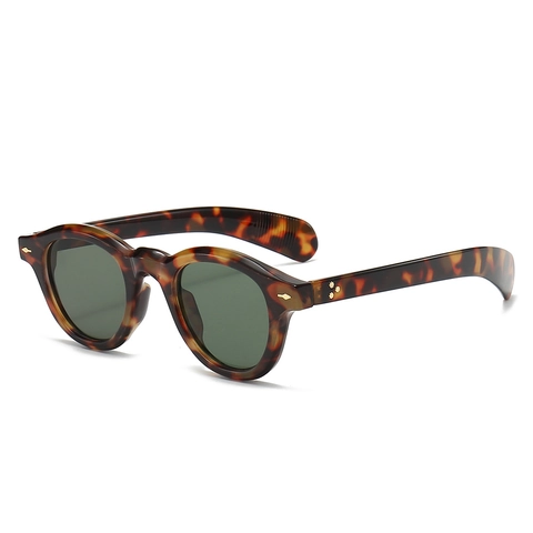 Vintage Oval Sunglasses UV Protection PC Frame Metal Rivet Decor Fashion Trendy Eyewear For Men And Women