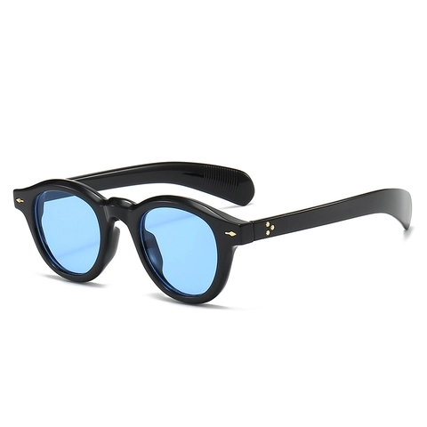 Vintage Oval Sunglasses UV Protection PC Frame Metal Rivet Decor Fashion Trendy Eyewear For Men And Women