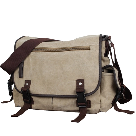 Vintage Canvas Messenger Tas Grote Capaciteit Retro Casual Crossbody Schoudertas Meerdere Zakken Voor Heren