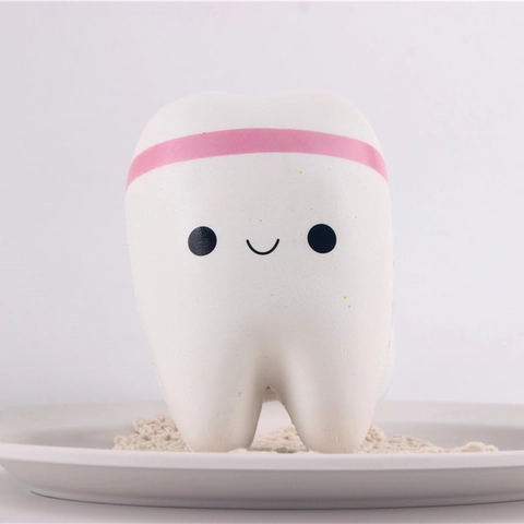 Tooth Toothpaste Squishy Toys Soft PU Slow Rebound Stress Relief Cartoon Smiley Face For Dental Clinic Gift Home Decor