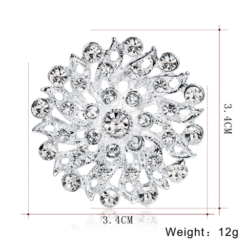 Eleganter Hohlblumen Brosche Pin Legierung Strass Funkelnde Kristall Kragen Schmuck Für Frauen Geschenk Zubehör