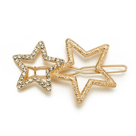 Fermaglio Per Capelli Stella Lega Strass Doppia Stella A Cinque Punte Molletta Geometrica Dolce Accessori Capelli Donna