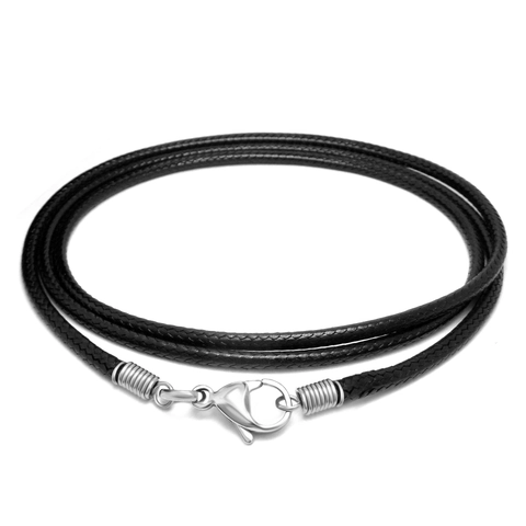 Braided Wax Rope Necklace Cord Accessory With Stainless Steel Clasp Simple Casual Punk Style Jewelry For Men Women