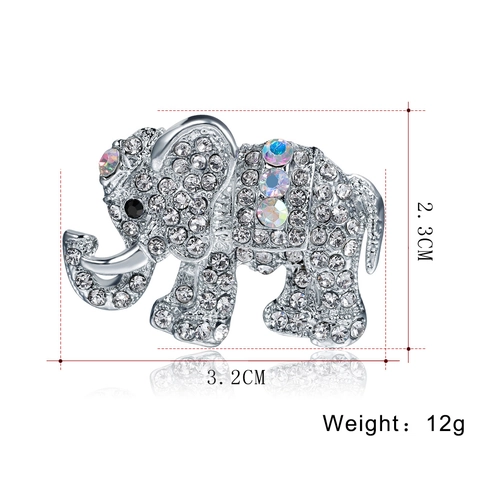 Spilla A Forma Di Elefante Per Donna In Lega Con Strass Cristallo Luccicante Gioielli Animali Accessorio Stile Vintage