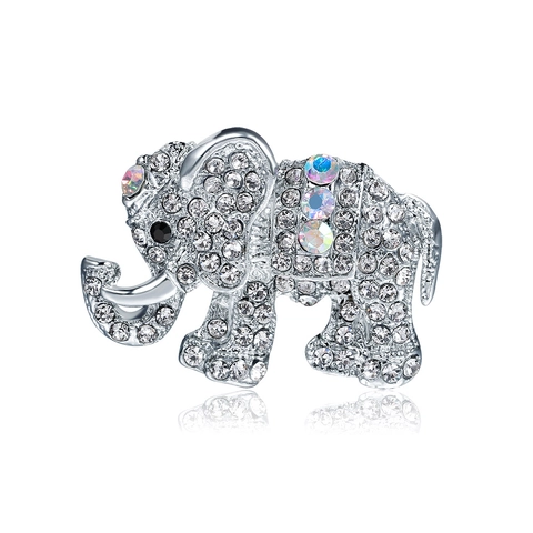 Spilla A Forma Di Elefante Per Donna In Lega Con Strass Cristallo Luccicante Gioielli Animali Accessorio Stile Vintage
