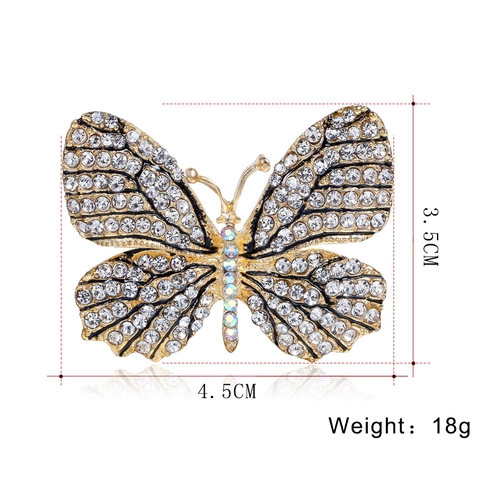 Schmetterling Brosche Anstecknadel Für Damen Legierung Full Rhinestone Roségold Mode Anzug Kleid Dekoration Accessoire
