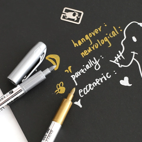 Metallic Craftwork Pens Gold Silver Markers Waterproof Quick Dry For DIY Greeting Card Photo Album Guest Sign In