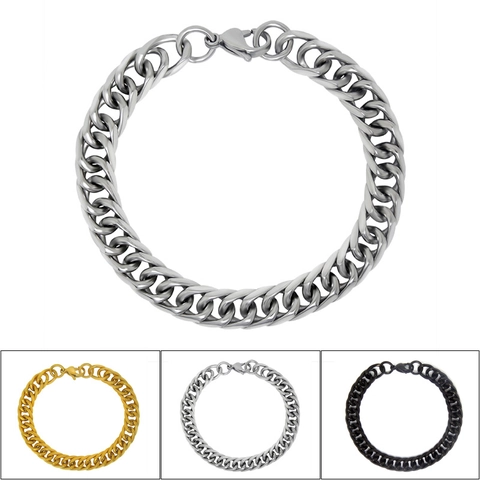 Edelstahl Panzerarmband Mit Karabinerschluss Für Herren Damen Poliertes Titanstahl Kettenschmuck