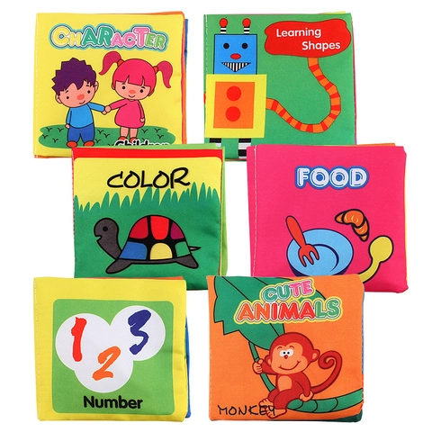 Baby Weiche Stoffbücher Pädagogisches Spielzeug Stoff Knisterpapier Waschbar Reißfest Frühkindliches Lernen Für Kleinkinder