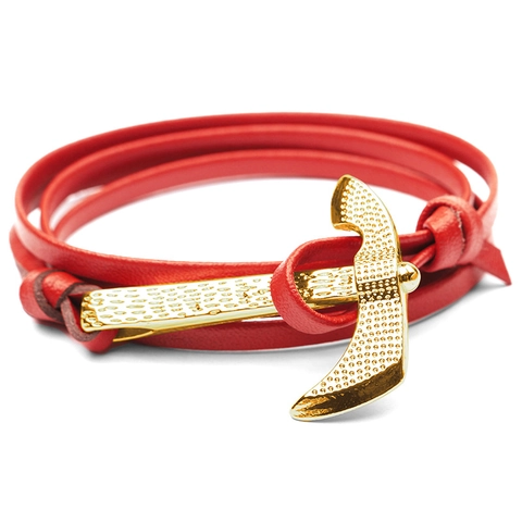Retro Viking Axe Anchor Wrap Bracelet For Men Women Alloy And Leather Multi Layer Nautical Punk Jewelry