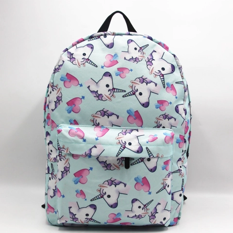 Backpack Schoolbag 3D Cartoon Unicorn Emoji Print Oxford Cloth Polyester Travel Student Casual For Girls Boys Teenagers