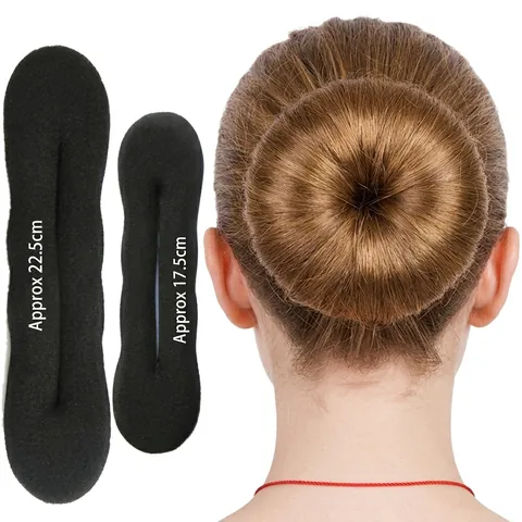 Schwamm Haarknoten Macher Werkzeug Für Damen Magischer Schaumstoff Haar Twister Ring Bun Shaper Einfaches Styling Zubehör Schwarz