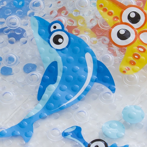 PVC Anti Rutsch Badematte Mit Saugnäpfen Cartoon Meerestier Muster Für Kinder Badewanne Dusche