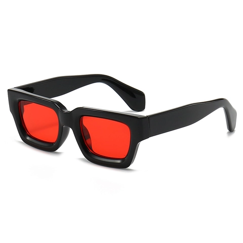 Retro Square Frame Sunglasses UV400 Protection PC Frame AC Lens Thick Frame Fashion Eyewear For Outdoor Travel INS Style