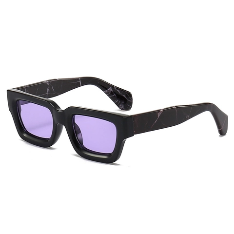 Retro Square Frame Sunglasses UV400 Protection PC Frame AC Lens Thick Frame Fashion Eyewear For Outdoor Travel INS Style