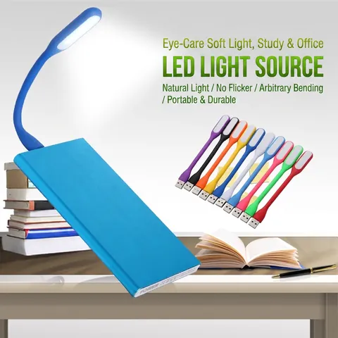 Portable USB LED Light Flexible Silicone Mini Night Lamp Eye Protection Colorful Reading Light For Laptop Power Bank