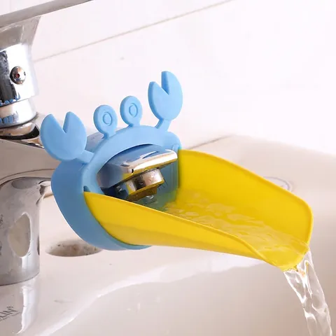 Cartoon Crab Shape Faucet Extender Kids Hand Washing Aid Baby Sink Water Guide Extension Safe PP TPE Material Accessory