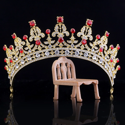 Lussuosa Corona Da Sposa Barocca Tiara Da Donna Elegante Copricapo In Lega Cristallo Strass Per Matrimonio Festa