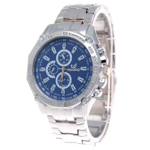 Herren Armbanduhr Legierung Metallarmband Rundes Zifferblatt Dekorative Chronograph Business Casual Mode Uhr Quarzwerk