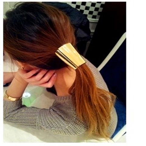 Manchette À Cheveux En Alliage Métallique Porte Queue De Cheval Élastique Chouchou Accessoires Pour Femmes