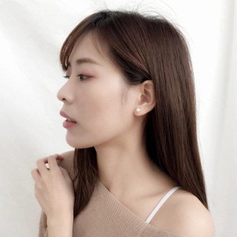 Cat Ear Artificial Pearl Stud Earrings Copper Animal Shape Sweet Korean Style Minimalist Jewelry For Women
