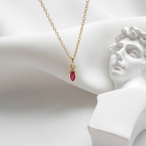 Marquise-Schliff Rosa Zirkon Anhänger Halskette 925 Sterlingsilber 18K Vergoldet Eleganter Schmuck Geschenk Für Frauen