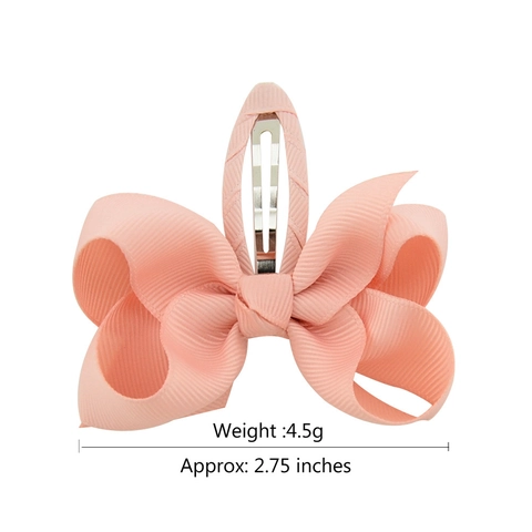 Grosgrain Ribbon Bow Hair Clips Handmade Solid Color Wrapped Snap Clips For Kids Girls Toddler Hair Accessories Fashion