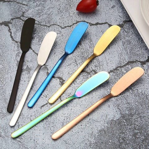 Butter Knife Spreader 304 Stainless Steel Long Handle Jam Cream Cheese Dessert Mirror Polished Tableware