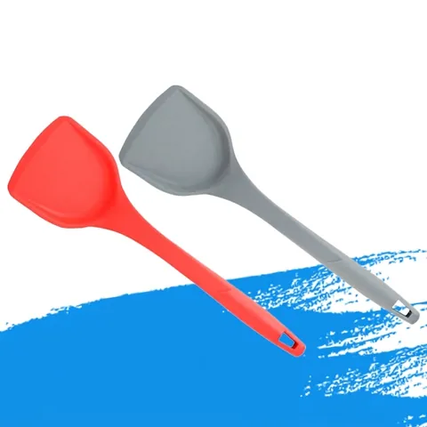 Silicone Spatula Food Grade Heat Resistant Non-Stick Integrated Stir Fry Turner Tool For Home Kitchen Cooking