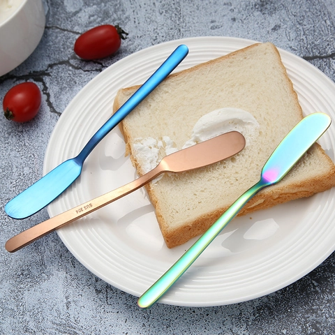 Butter Knife Spreader 304 Stainless Steel Long Handle Jam Cream Cheese Dessert Mirror Polished Tableware